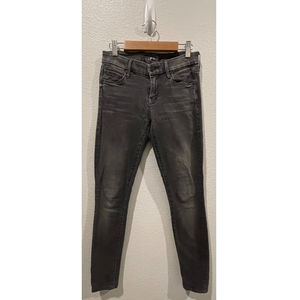 MOTHER The Looker Ankle Skinny Black Jeans